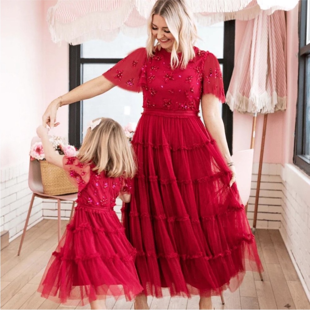 Red Floral Embroidered Women's Ivy City co Dress